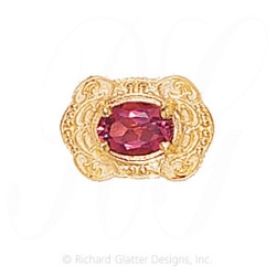 GS375 PT - 14 Karat Gold Pink Tourmaline Slide 